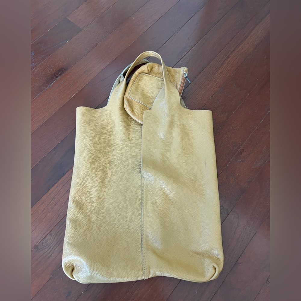 Brown Handmade Soft Leather Tote Bag with a baby bag - Picture 14 of 16